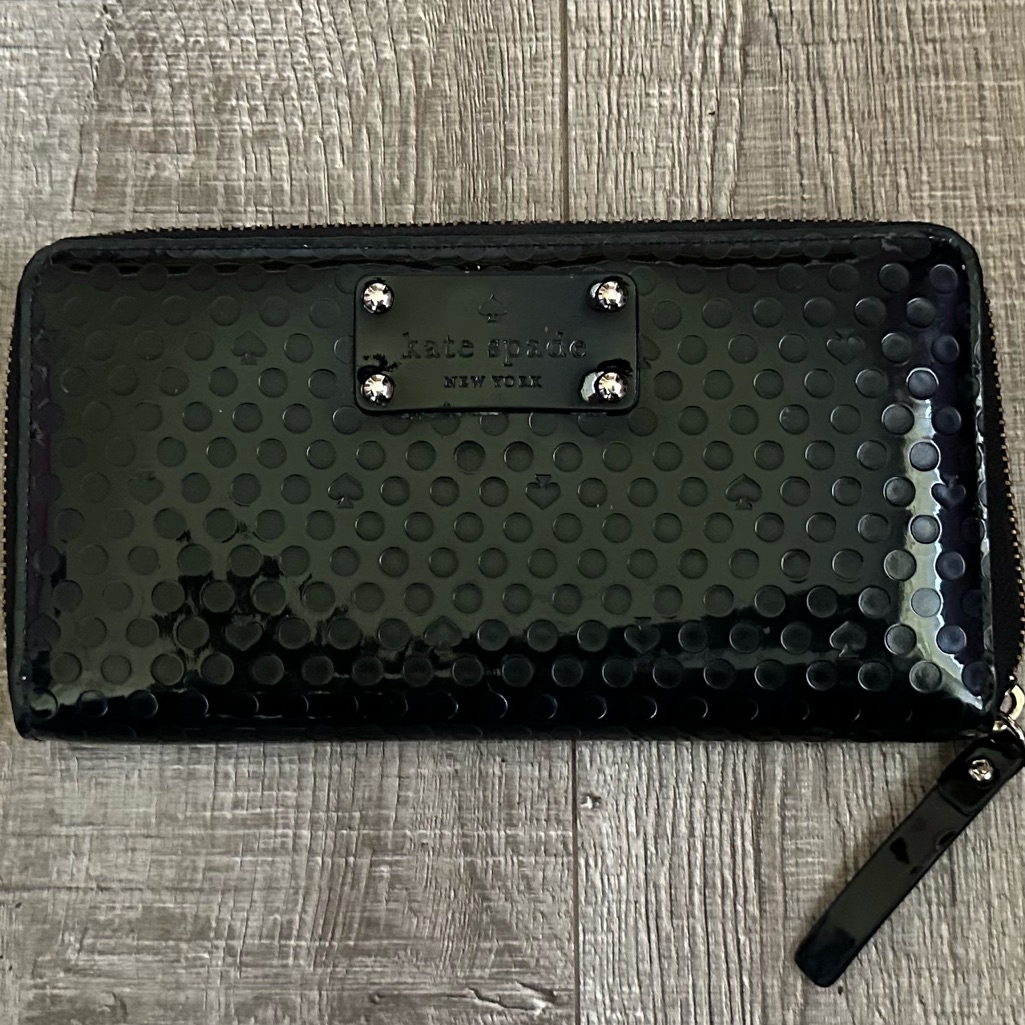 Kate Spade Long Black Wallet Euc